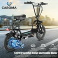 Caroma 48V 500W Adults Electric Scooter with Removable Seat, 14" Off