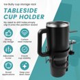 thumbnail image 3 of Large Desk Cup Holder Versatile Leak Proof Clip On Table Cup Holder Stable Adjustable Mug Headphone Organizer for Desk Use-black_33-, 3 of 10