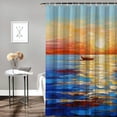 thumbnail image 2 of Pratyus Boat Ocean Sky Shower Curtain Waterproof Bath Kids Bathroom Decor Polyester Chic Modern Design with Hooks Various Sizes Easy Installation High Definition Print Easy Care 36"x72, 2 of 7