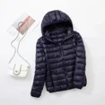thumbnail image 1 of Chaqueta de plumón de pato para mujer, abrigo corto ajustado con capucha, color blanco cálido, talla grande 5XL, 6XL, 7XL, otoño e invierno, 2023, 1 of 5