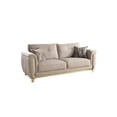 thumbnail image 7 of Leena Contemporary Style Upholstery Sofa Made with Wood in Gold accent & Beige, 7 of 7