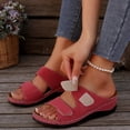 thumbnail image 4 of HTHLVMD Orthopedic Arch Support Shoes, Lightweight Non-Slip Daily Sandals, Double Strap Wedge Sandals for Women, Women Arch Support Slides Orthotic Walking Sandals Orthopedic Sandals, Red 8, 4 of 4