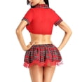 thumbnail image 3 of Sexy School Girl Student Uniforme Top Mini falda Lencería Disfraz de Cosplay, Rojo seitruly XX000220-02, 3 of 7