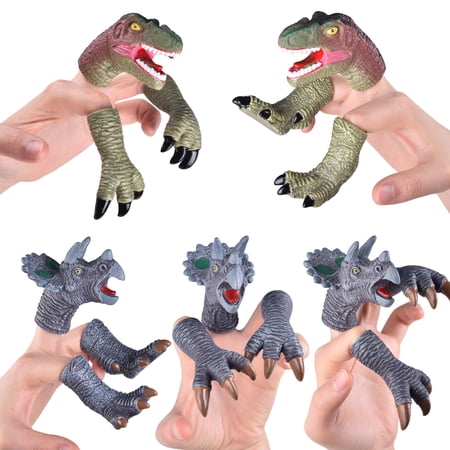 Set of 10 Playtime Dinosaur Animal Finger Puppets Toys  Dolls Props Toys