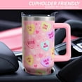 thumbnail image 6 of Valentine''s Day Gifts 40 Oz Tumbler with Handle and Straw, Pastel Hearts Stainless Steel Double Walled Vacuum Insulated Cup, Cute Anniversary Wedding Birthday Gifts for Women Girls (1 PC), 6 of 6