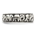 thumbnail image 3 of Sterling Silver Polished and Antiqued Elephants Ring, 3 of 6