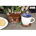 thumbnail image 2 of Wooden Round Carved Coaster Set for Kitchen/Dining Table,Set of 6, 2 of 7