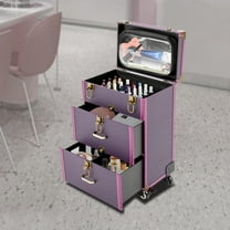 SHZICMY Portable Makeup Train Case Professional Cosmetic Trolley Travel Vanity Organizer
