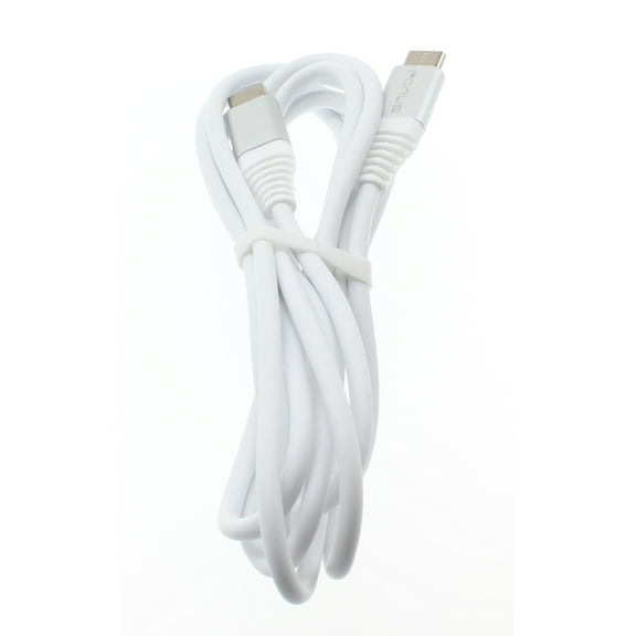 Compatible With LG V50 ThinQ 5G, V40 ThinQ, V35 ThinQ, G8 ThinQ, G7 ThinQ - White 6ft Long Type-C to Type-C Cable TPE Sync Wire USB-C Power Cord [Rapid Charge Support] High Speed R8Q