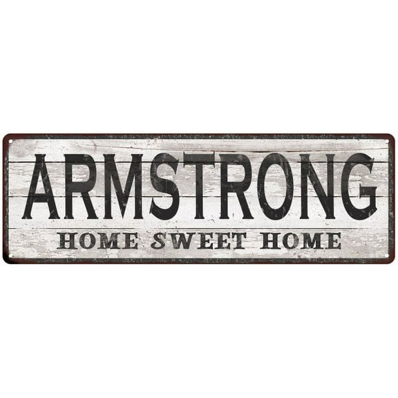 ARMSTRONG Home Sweet Home Country Look Gift 6x18 Metal Sig 206180045936