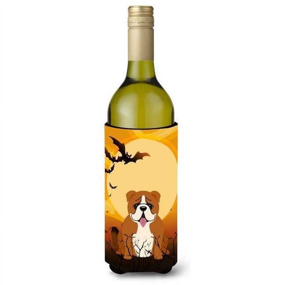 Halloween English Bulldog Red & White Wine Bottle Beverge Insulator Hugger
