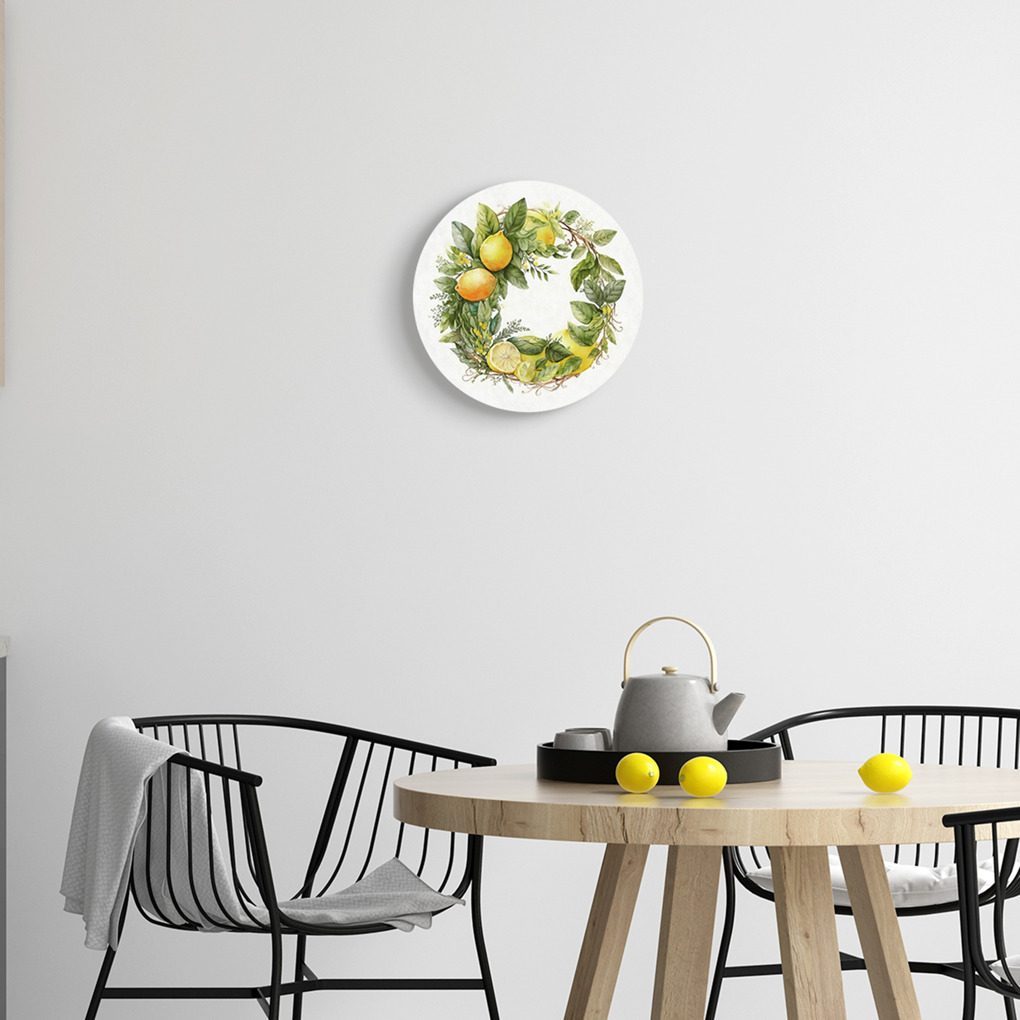 Stupell Country Citrus Lemons Botanical Wreath Botanical & Floral Painting Wall Plaque Unframed Art Print Wall Art