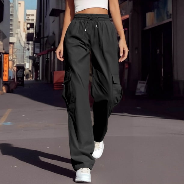 WILLBEST Pantalones Casuales para Mujer para Uso Diario y Deportes: Cómodo Diseño de Pierna Recta con Cintura Elástica y Bolsillos Funcionales. Chica