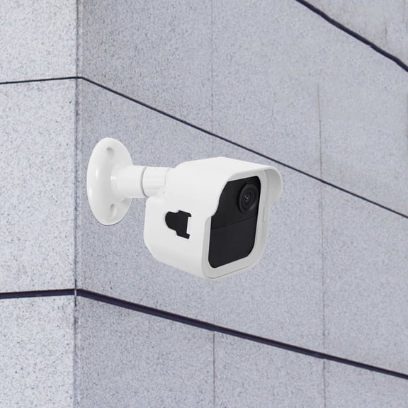 BESTYASH Outdoor Security Camera Protective Cover White Weatherproof Rain Shield with Plastic Adjustable Mount