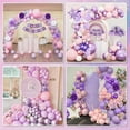thumbnail image 7 of Purple Birthday Party Decoration Balloon Arch Kit, Macaron Purple Rain Curtain Balloon, Happy Birthday Banner for Anniversary, 7 of 7