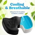 thumbnail image 4 of Cooling Gel Seat Cushion for Long Sitting - Memory Foam Chair Pillow for Sciatica Pain Relief - Orthopedic Gel & Memory Foam Coccyx Pad for Tailbone Pain - Office Chair Cushion for Back Pain, 4 of 8