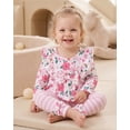 thumbnail image 5 of 12 Months Baby Girls Clothes 18 Months Girls 2PCS Floral Outfits Set Toddler Girls Long Sleeve Flower Top Stripe Pants Clothing Set Pink, 5 of 7
