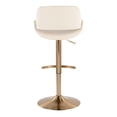 thumbnail image 4 of Silver Orchid  Svellingen Adjustable Bar Stool with Rounded T Footrest - Set of 2 Cream Faux Leather/Gold Metal Gold Finish Faux Leather Faux Leather, 4 of 5