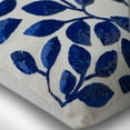 thumbnail image 2 of Throw Pillow Covers, Zippered Pillow Covers, Decorative Pillow Covers 22x22 inch (55x55 cm) Blue, Silk Throw Pillow Covers, Handmade Pillow Covers, Modern, Floral - Wintry Blue Leaves, 2 of 3