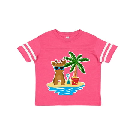 

Inktastic Reindeer on the Beach with Palm Tree Gift Toddler Boy or Toddler Girl T-Shirt