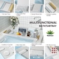 thumbnail image 2 of Bambloom Luxury Bathtub Tray,Bamboo Bathtub Table Tray with Premium Leather Grip and Non-Slip Pat,White, 2 of 7