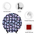 thumbnail image 4 of Daiia Blue Skull Flower Printed Pattern Ceramic Plate Dinner Plates Bone China Decorative Plates with Display Stand Art Ceramic Ornaments for Wall Hanging Decoration-7in, 4 of 6