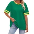 thumbnail image 1 of JMKQLZ T-Shirt Décontracté pour Femmes avec Impression de Lettres, Col Rond et Épaules Tombantes, Manches Courtes, 1 of 4
