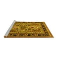 thumbnail image 2 of Ahgly Company Machine Washable Indoor Round Oriental Yellow Industrial Area Rugs, 8' Round, 2 of 4