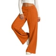 thumbnail image 5 of Nestiefly Wide Leg Sweatpants Women Baggy High Waist Workout Yoga Pants with Pockets | Loose Fit Drawstring Sweat Pants,Fall Clothes Saffron L, 5 of 6