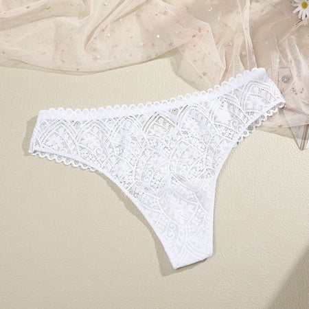 Price Cut: Bragas para Mujer  Ropa Interior Mujer  Women s Fashion Briefs Comfortable Underwear Women Causal Lace Panties Briefs SOPATENOR White L