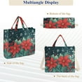 thumbnail image 6 of FORMRS Womens Corduroy Tote Bag Crossbody Shoulder Handbag with Pocket, Christmas Poinsettia, 6 of 7