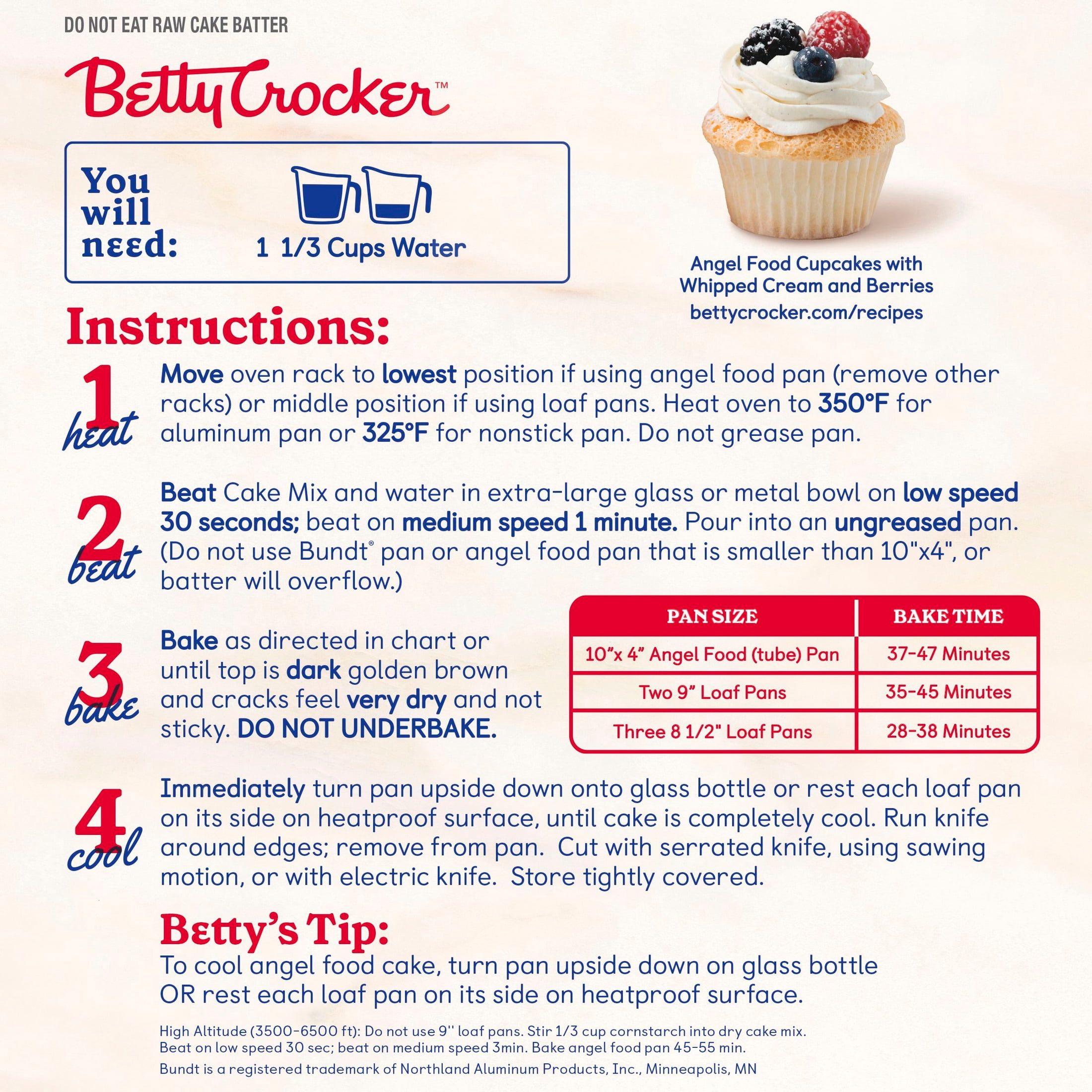 (4 pack) Betty Crocker Angel Food Confetti Cake Mix, 16.75 oz.