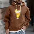 thumbnail image 2 of QTBIUQ Men Casual Fashion Hooded Sweatshirts Round Neck Print Pullover Long Sleeve Sweatshirt Brown, 2 of 5