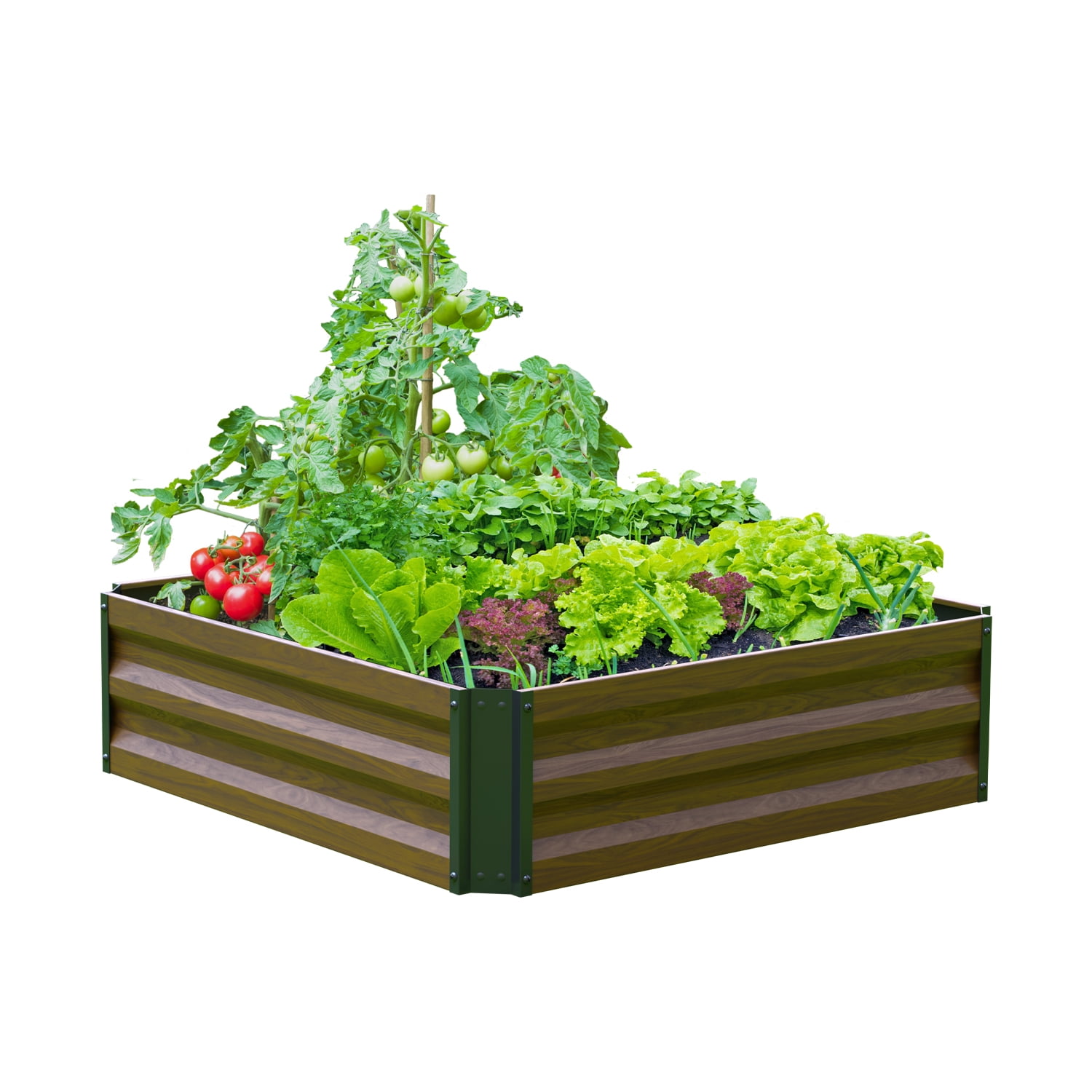 Panacea Expandable Raised Garden Bed - Rust Resistant Steel, Outdoor - 36 in Square, Brown