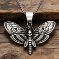 thumbnail image 4 of ZMY Home Gothic Death's-head Hawkmoth Necklace, Vintage Skull Moth Pendant Silver Statement Jewelry for Women, 4 of 5