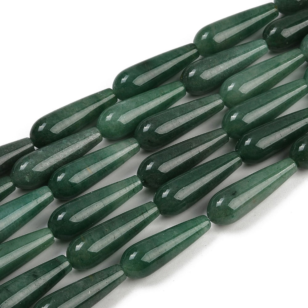 Natural Green Aventurine Teardrop Beads Strands 30x10mm Hole: 1.5mm about 13pcs/strand 15.7 inch DIY