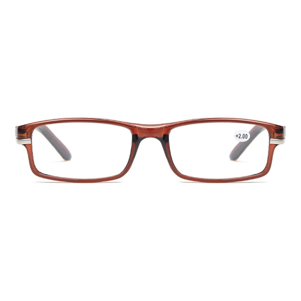 3 Pairs of Retro Lightweight Presbyopic Glasses +3.50, Spring Hinge Rectangular Brown Reading Glasses 3.50 for men and women