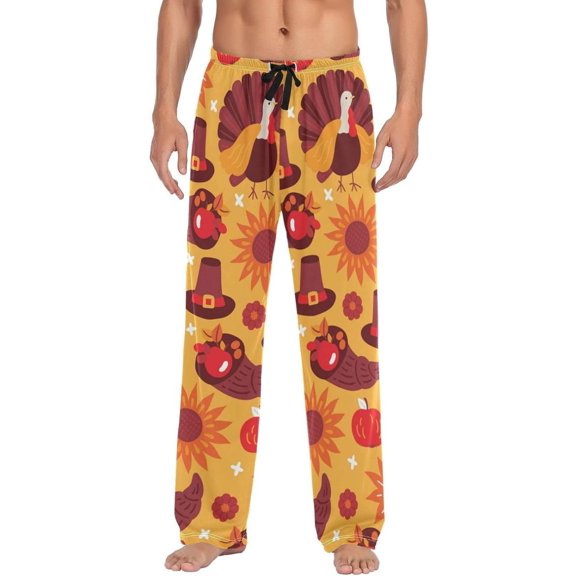 GZHJMY Thanksgiving Pumpkin Pajama Pants For Men, Men's Separate Bottoms, Lounge Pants with Pockets, Christmas New Year Birthday Gifts, X-Large, Christmas New Year Birthday Gifts, X-Large