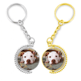 thumbnail image 1 of Porte-clés Rotatif pour animal de Compagnie Bouledogue Blanc Accessoire couple Porte-Clés, 1 of 3