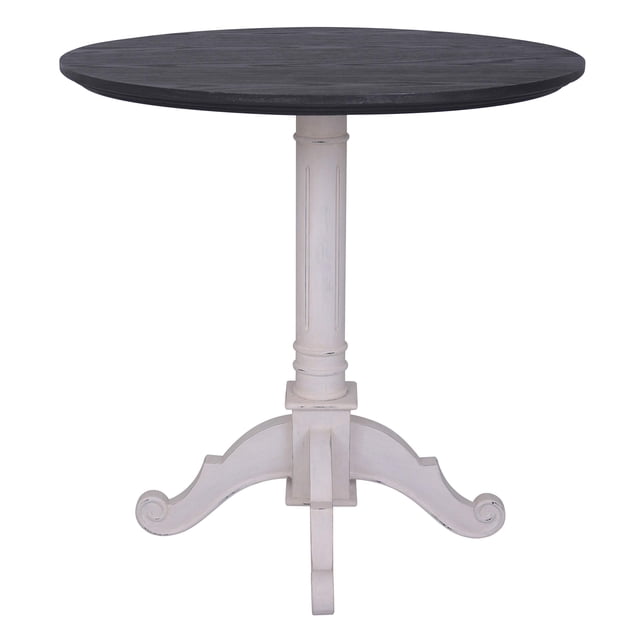 Pedestal Ashbury de Table International Caravan, color blanco y negro envejecido