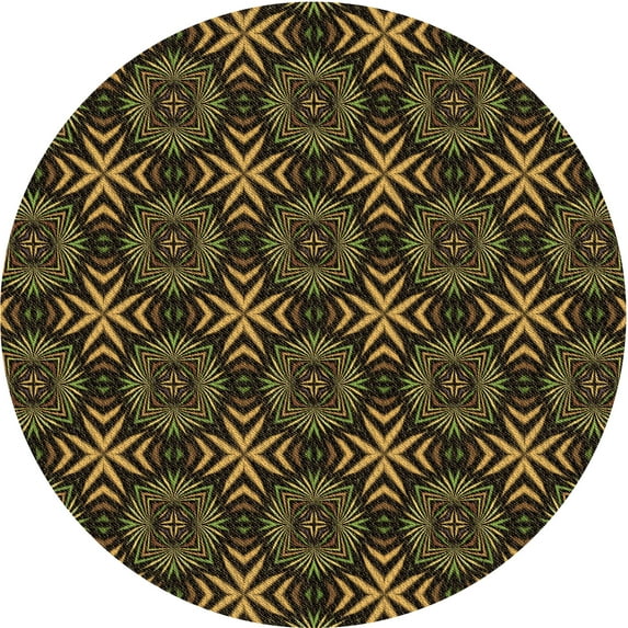 Ahgly Company Indoor Square Patterned Midnight Gray Area Rugs, 3' Square