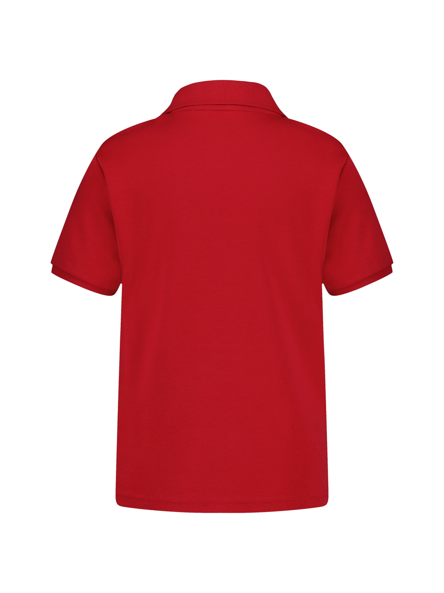 Wonder Nation Girls School Uniform Interlock Short Sleeve Polo Shirt, Sizes 4-18 & Plus