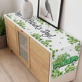 thumbnail image 4 of St. Patrick's Day Table Runner - 108 Inch Long, Kitchen Dining Table Runner Dresser Scarves, Lucky Shamrocks Green Car Country Plants Farmhouse Decor for Coffee Tables Wedding Party Banquet, 4 of 8
