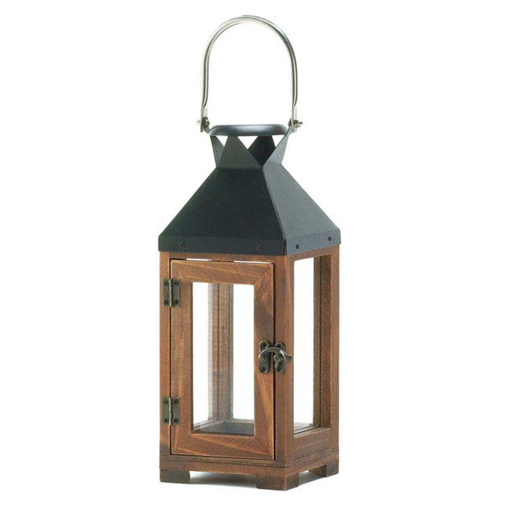 Wood Lantern Candle Holder, Wooden Small Antique Candle Lantern Outdoor