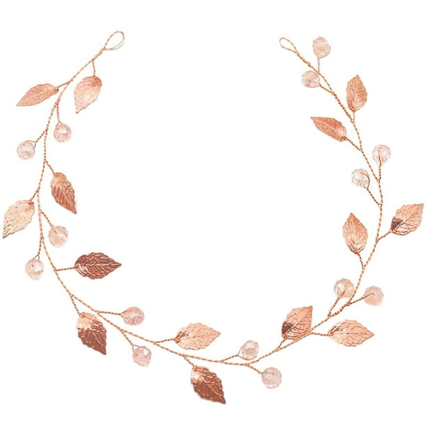 Diadema de boda con hojas de diamantes de imitación, delicada diadema de novia, accesorio para el cabello de novia