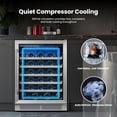 thumbnail image 6 of Yeego 24" Wine Refrigerator Cooler, 52 Bottle Wine Fridge Built-in or Freestanding,Under Counter Compressor Fridge with Glass Door for Home, 6 of 11