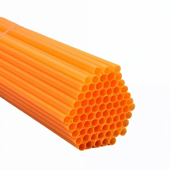 XIRQI 100Pcs Straws Disposable Reliable Plastic Material Plastic Straws Classic Straight Straw Straws Drinking Plastic,Orange