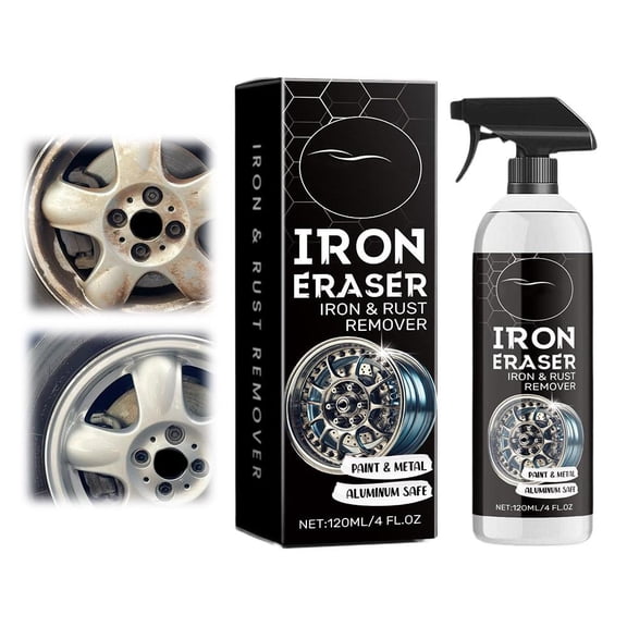 SharkTRUE Iron Eraser Rust Remover Spray 120ml Iron Powder Remover for Car Wheels Paint Brake Dust (4 oz)