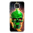 thumbnail image 1 of MUNDAZE Motorola Moto G Power 2021 Green Flaming Skull Burning Fire Double Layer Phone Case Cover, 1 of 5