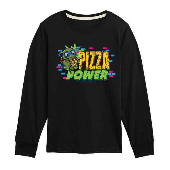 Teenage Mutant Ninja Turtles Mutant Mayhem - Leo Pizza Power - Toddler & Youth Long Sleeve Graphic T-Shirt